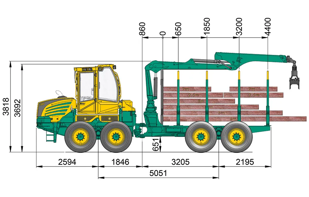 HSM 208F 10 t dimensions