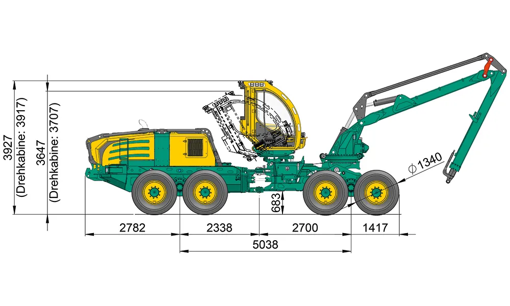 HSM 405H2 8WD dimensions