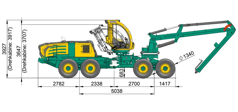 HSM 405H3 8WD dimensions