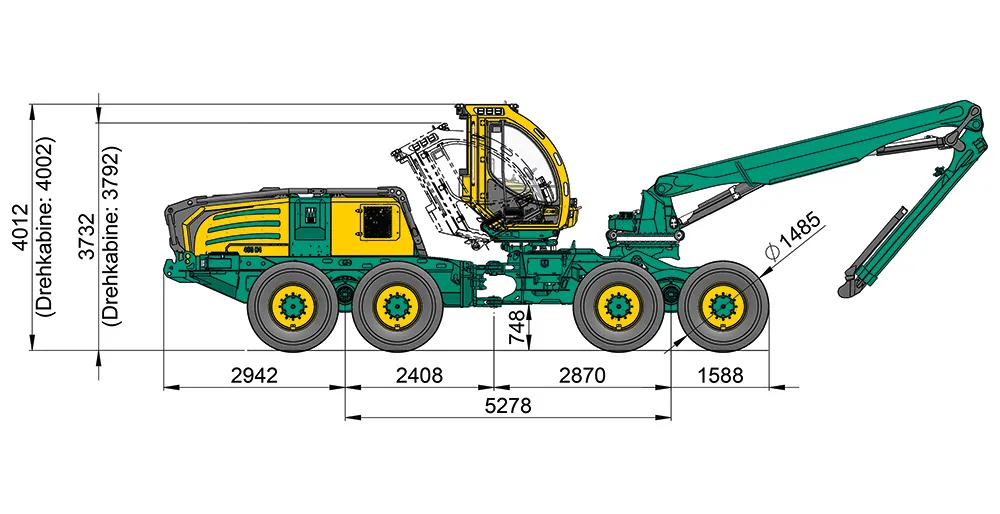 HSM 405H4 8WD dimensions
