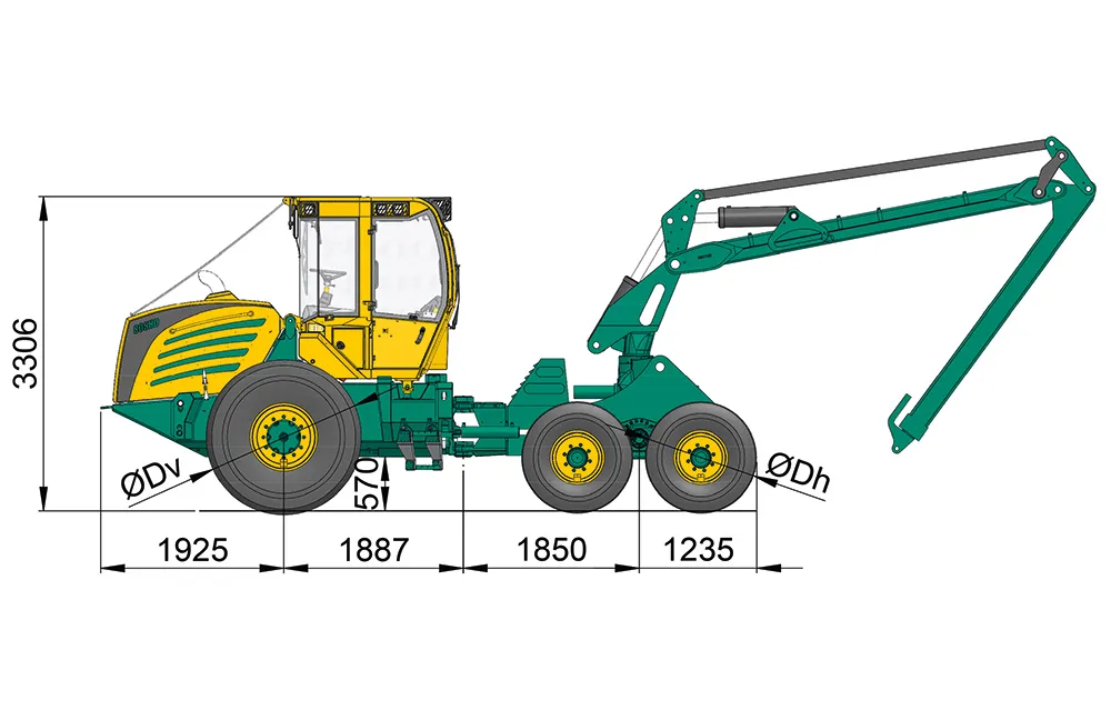 HSM 805H1 6WD dimensions
