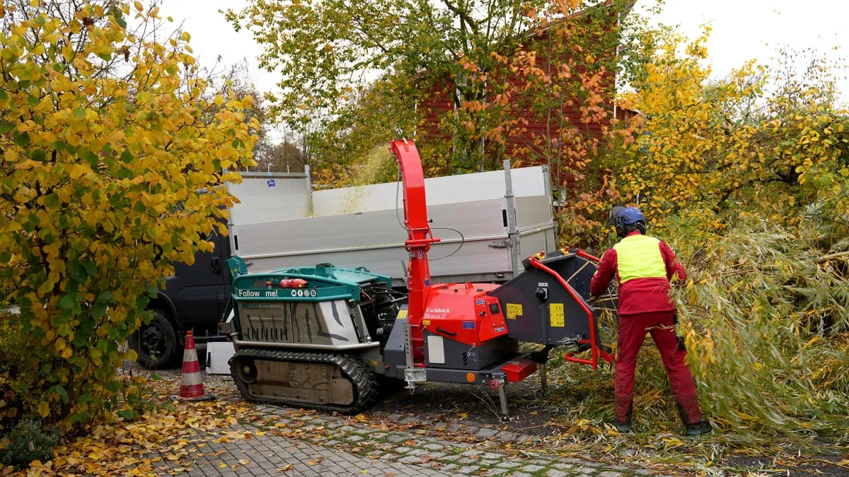Pfanzelt Moritz driving a woodchipper